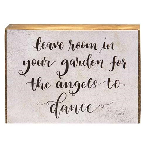 Leave Room in Your Garden for Angels to Dance Mini Block Sign