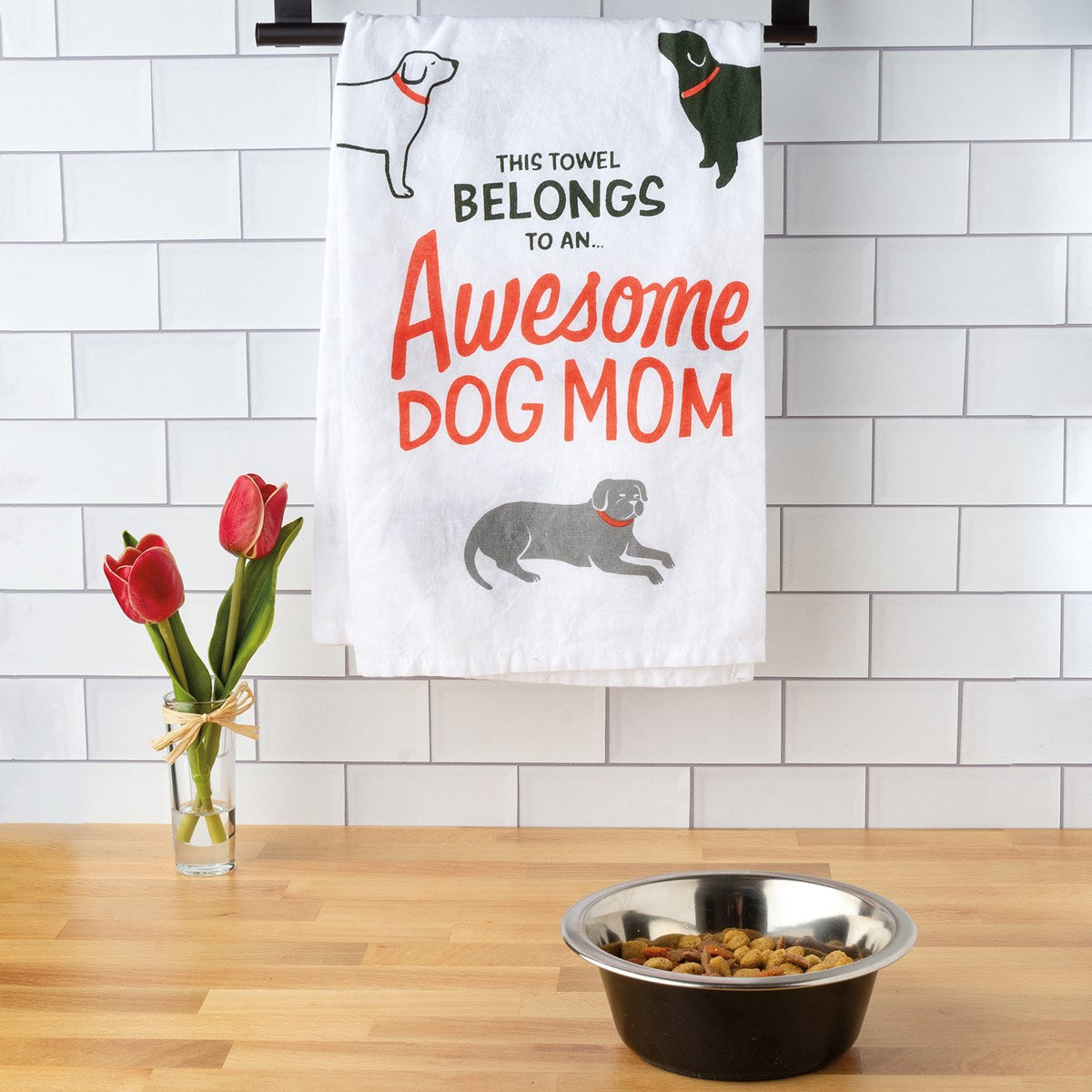 💙 This Towel Belongs To An Awesome Dog Mom Kitchen Towel