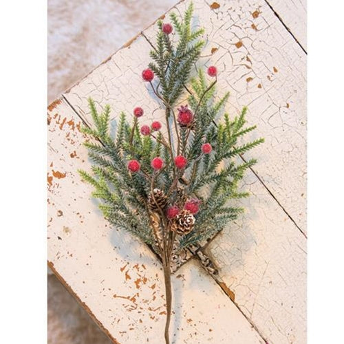 💙 Mountain Pine with Berries 18" Spray
