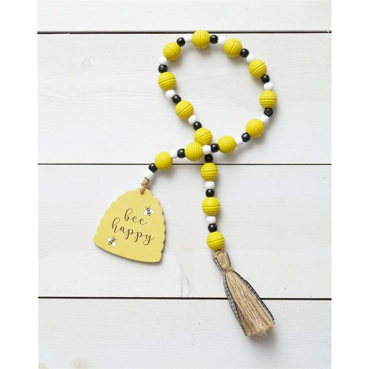 Bee Happy Hive Wooden Farmhouse Beads