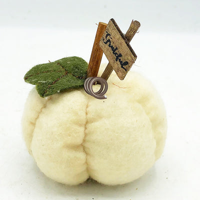 💙 Mini Gather White Felt Pumpkin 2.5"
