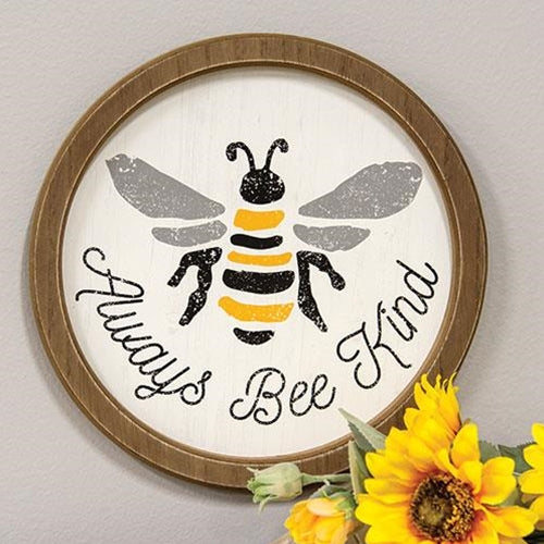 Always Bee Kind 11" Circle Framed Sign
