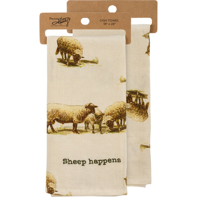 Sheep Happens Punny Kitchen Towel
