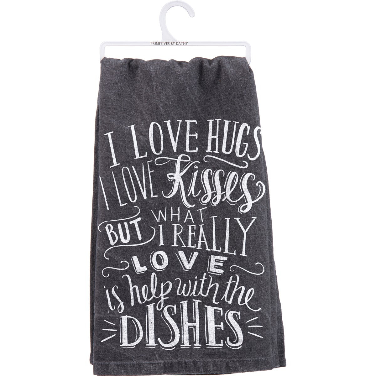 🎄💙 I Love Hugs & Kisses But I Really Love Help With The Dishes Kitchen Towel