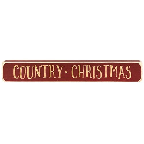 Country Christmas 12" Wooden Engraved Block