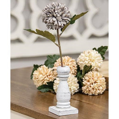 White Spindle 4.25" Wooden Faux Flower Holder