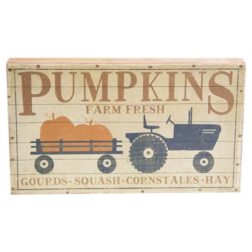 Pumpkins Tractor Farm Fresh Box Sign