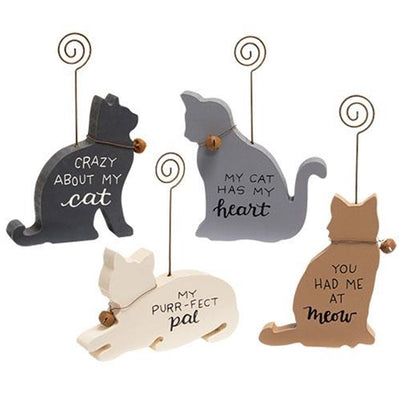 Set of 4 My Cat Has My Heart & More Sentiments Photo Holders
