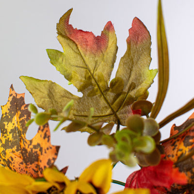 💙 Sunflower Maple Leaf 15" Faux Fall Pick