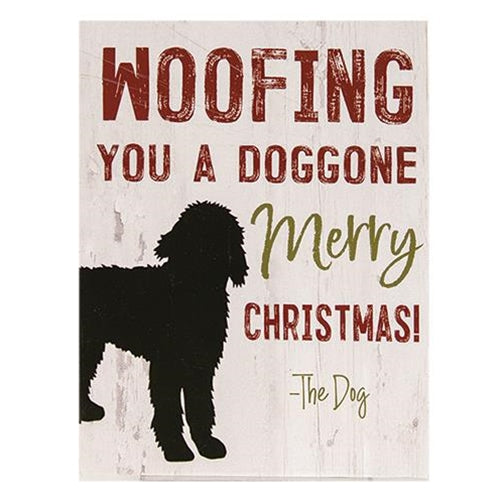 💙 Woofing You a Doggone Merry Christmas 8" H Dog Sign