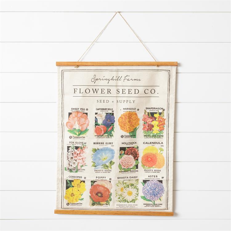 Flower Seed Co. Canvas Wall Hanging