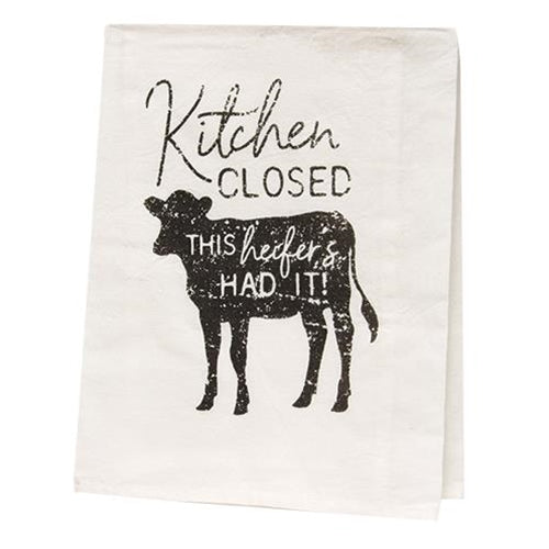 Kitchen Closed This Heifer's Had It Dish Towel