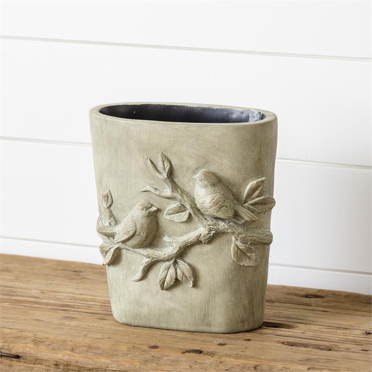 Birds and Branches Elegant Resin Planter