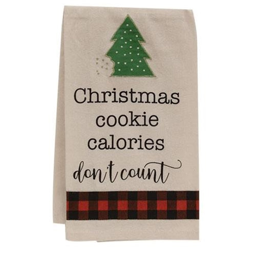 💙 Christmas Cookie Calories Don't Count Dish Towel