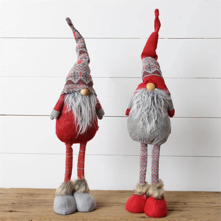 Set of 2 Snow Lodge Standing Gnomes