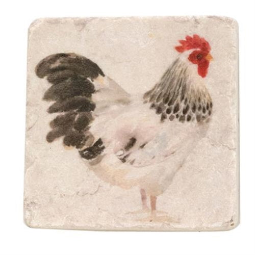 Set of Four Rooster Resin Drink Coasters