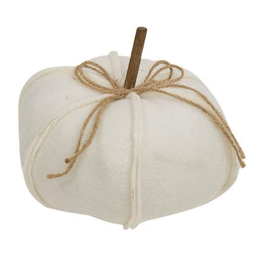 White Pumpkin Fleece Stuffed 6.5" Fall Decor