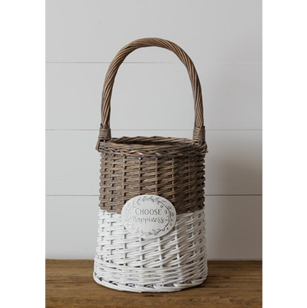 Choose Happiness Round Two Tone Basket