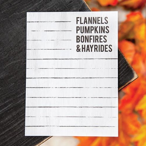 💙 Flannels Pumpkins Bonfires & Hayrides Mini Magnetic Notepad
