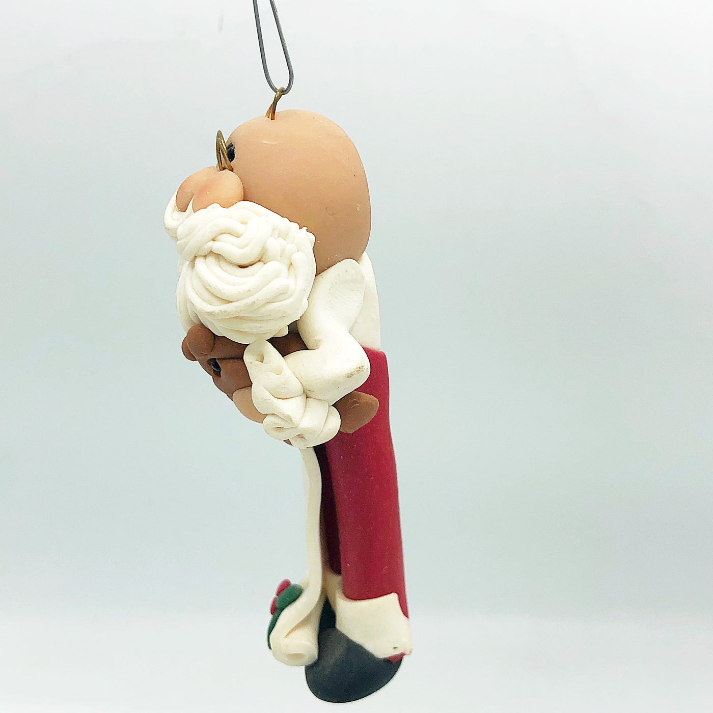 💙 Handcrafted Santa with List Clay Dough Ornament