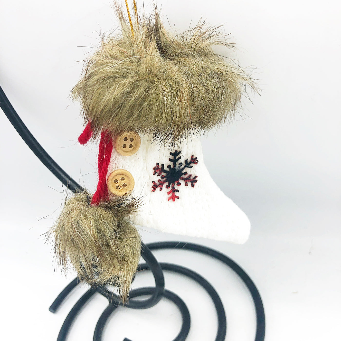 Surprise Me Sale 🤭 Cream Knit Stocking Snowflake Ornament