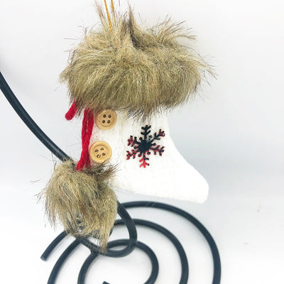 Surprise Me Sale 🤭 Cream Knit Stocking Snowflake Ornament