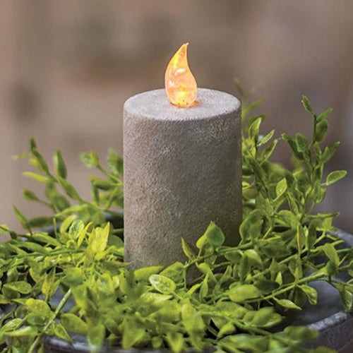 Cement Look Timer 4" Pillar Candle