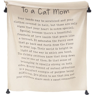 To A Cat Mom Poem Throw