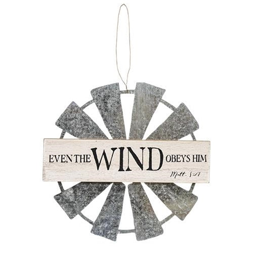 Surprise Me Sale 🤭 💙 Farmhouse Windmill Hanging - Even the Wind Obeys Him
