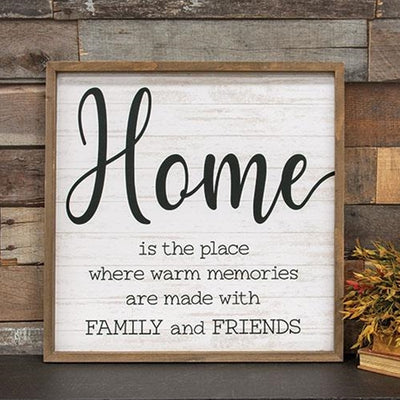 Home Warm Memories Friends And Family 20" Framed Sign