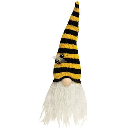Gnome Head with Bumble Bee Striped Hat Plush