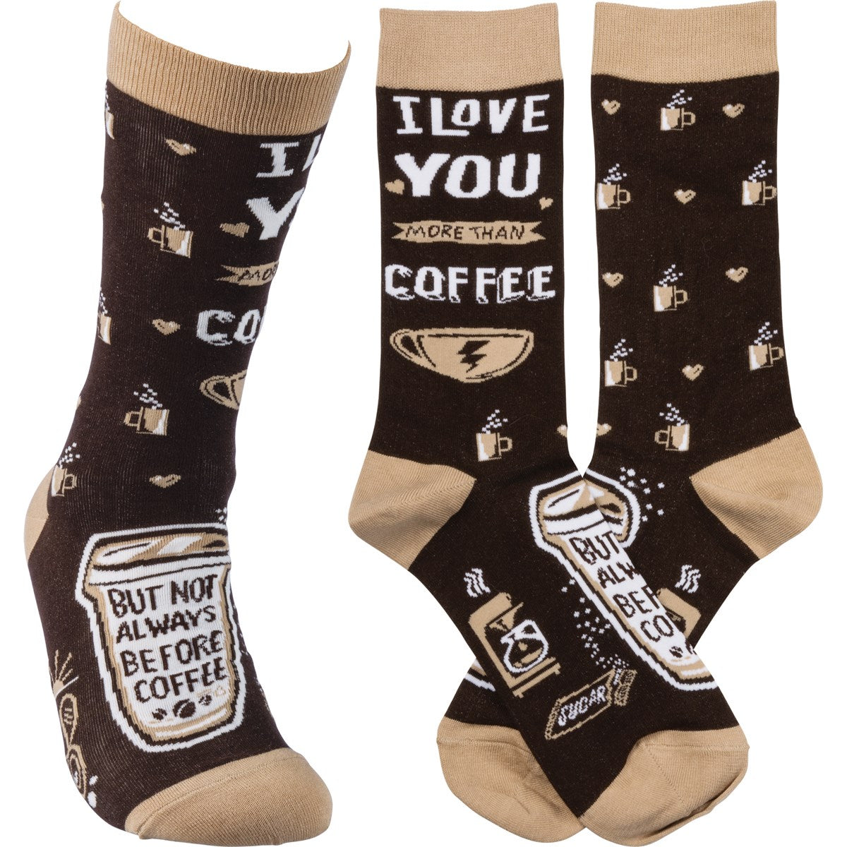 I Love You More Than Coffee Unisex Fun Socks