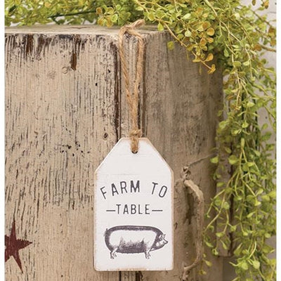 Farm To Table Pig Wood Tag