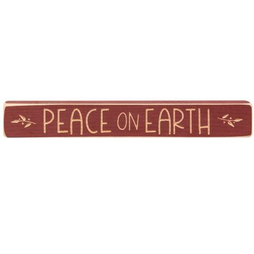Peace on Earth 12" Engraved Wooden Block