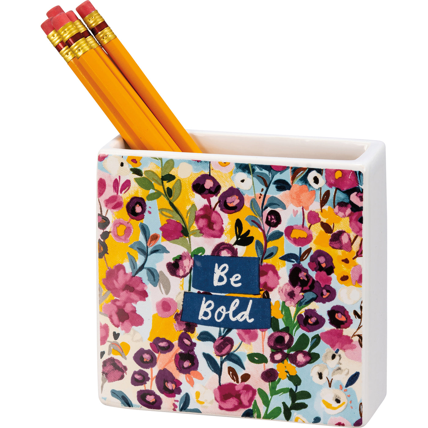 Simply Blessed Be Bold Square Ceramic Vase Holder