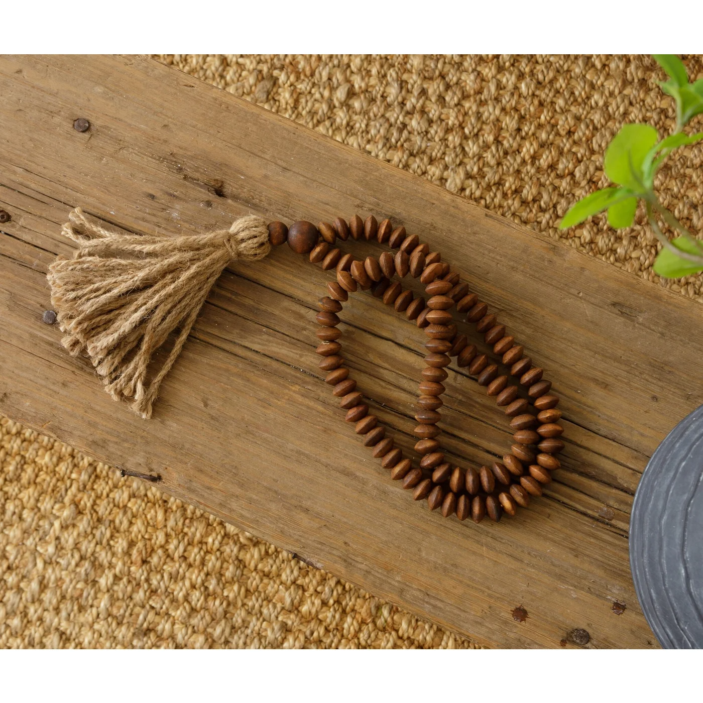 Coffee Colored Wooden Farmhouse Beads 26" Long