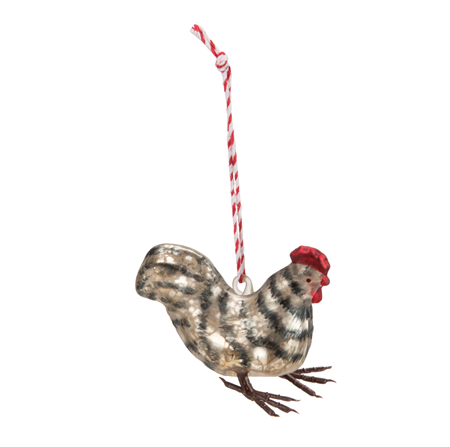 💙 Chicken Hen Glass Ornament