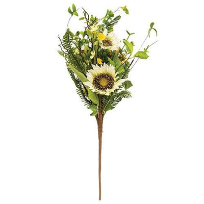 💙 Cream and Yellow Summer Summit 23" Faux Floral Bush