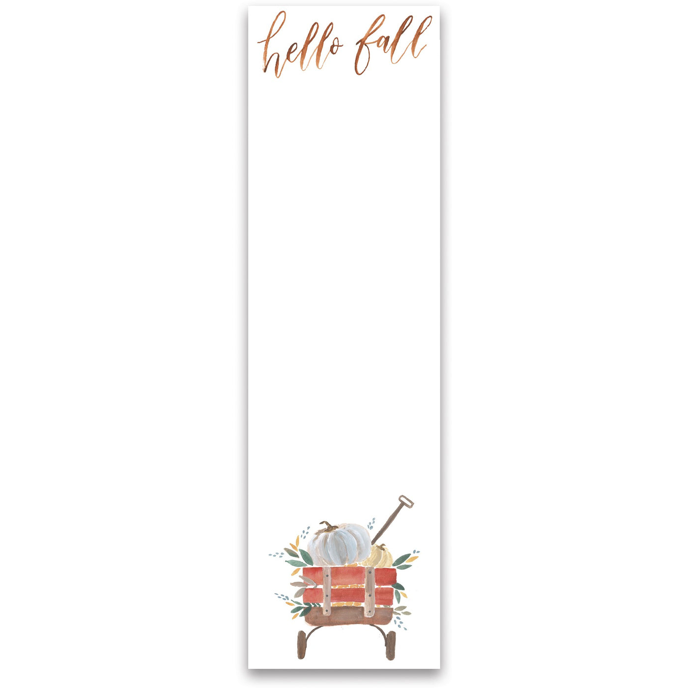 Hello Fall Pumpkin Wagon Magnetic List Notepad