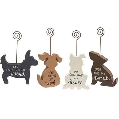 Set of 4 My Dog Has My Heart & More Sentiments Photo Holders