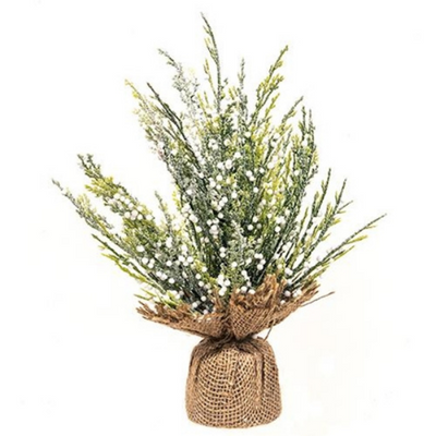 Frost Berry 12" Faux Tree with Burlap Wrapped Base