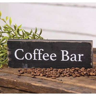 Coffee Bar 9.5" Distressed Block Sign