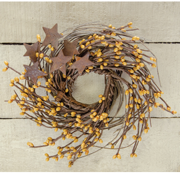 💙 Old Gold Pip Berries & Star Twig 10" Wreath