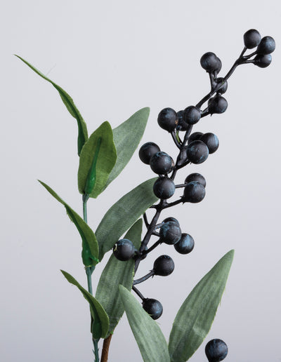 Natural Style Blueberries 28" Faux Berry and Foliage Spray