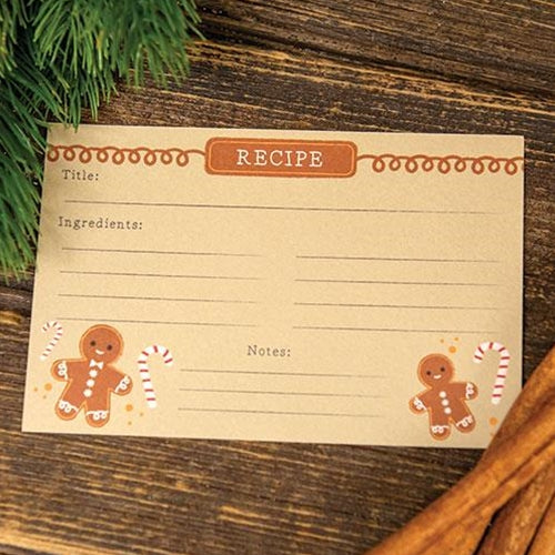 💙 Gingerbread Man Recipe Cards Package of 24
