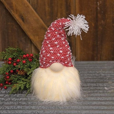 Lighted Plush Santa Gnome with Red Knit Hat