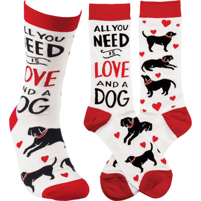 All You Need Is Love And A Dog Unisex Fun Socks