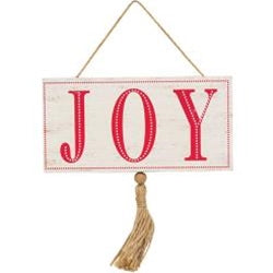 Joy Tassel 8" Christmas Hanging Sign