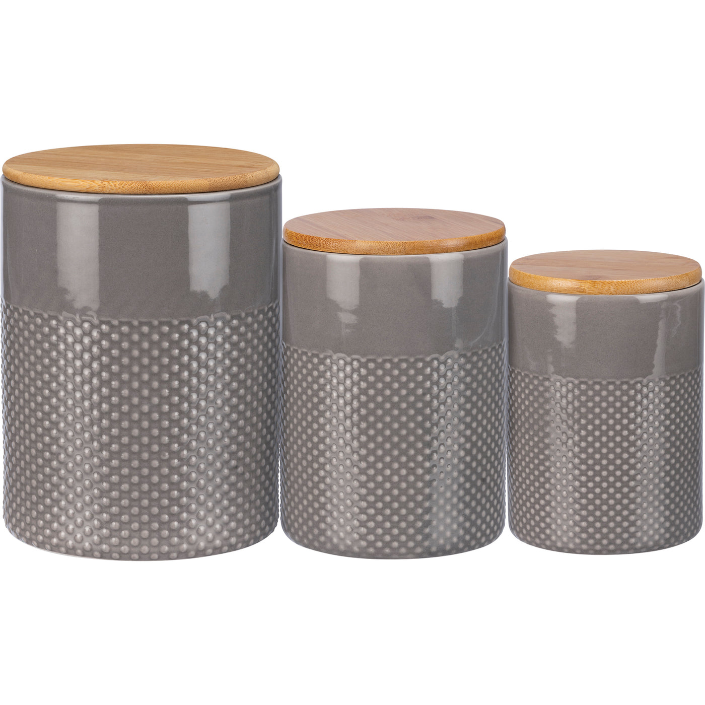 Set of 3 Farmhouse Grey Canister Set