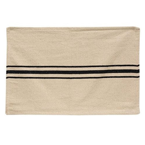 Grain Sack Cream & Black Striped Tea Towel